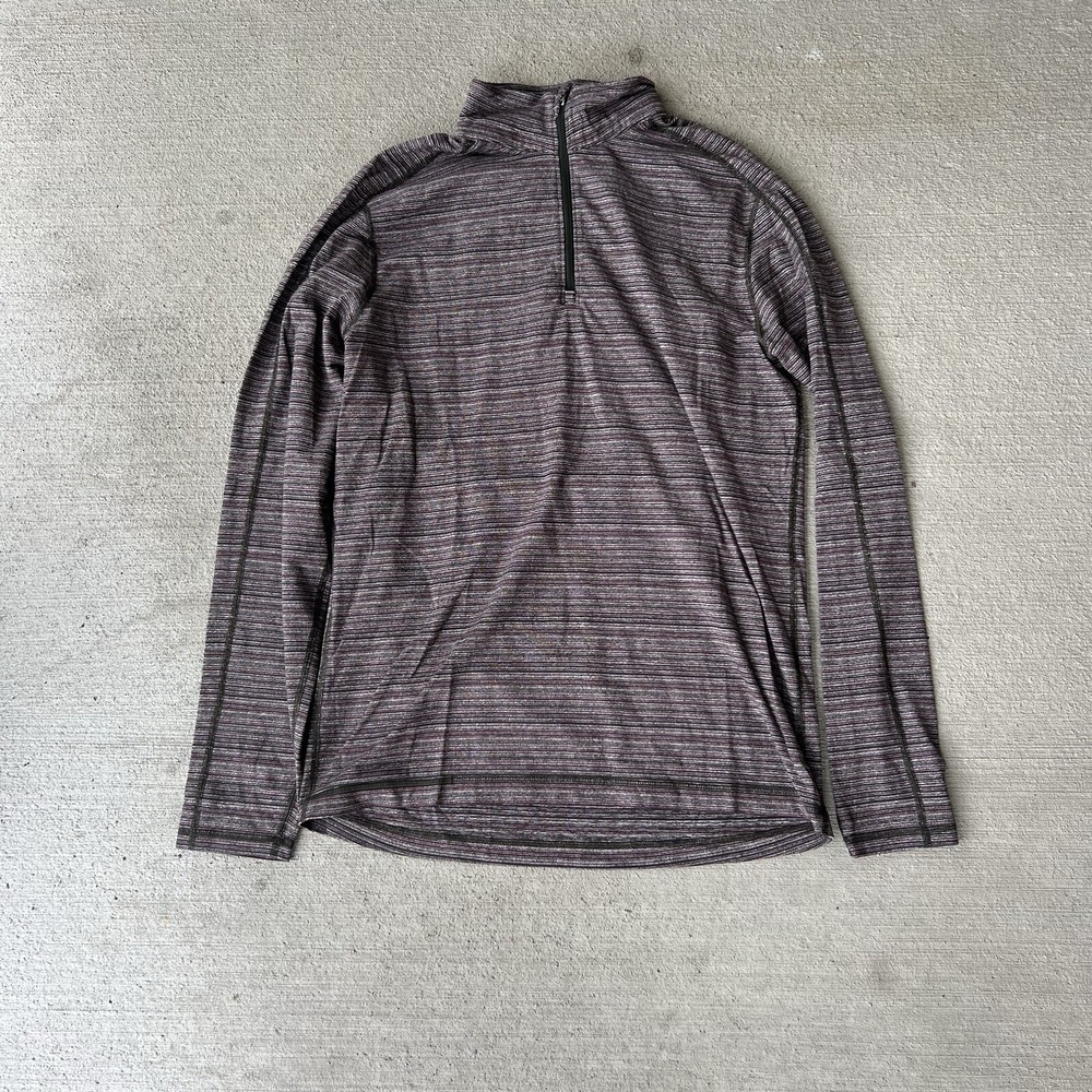 Lululemon Men's Surge Zip Pullover Sweater Size M Purple Logo Stretch